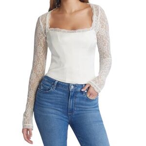 Mistress Rocks Ivory Satin and Lace Corset